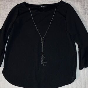 A. Byer Elegant Black Long Sleeve Top